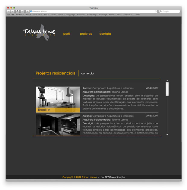 Taiana Lemos - programação de site institucional em Flash